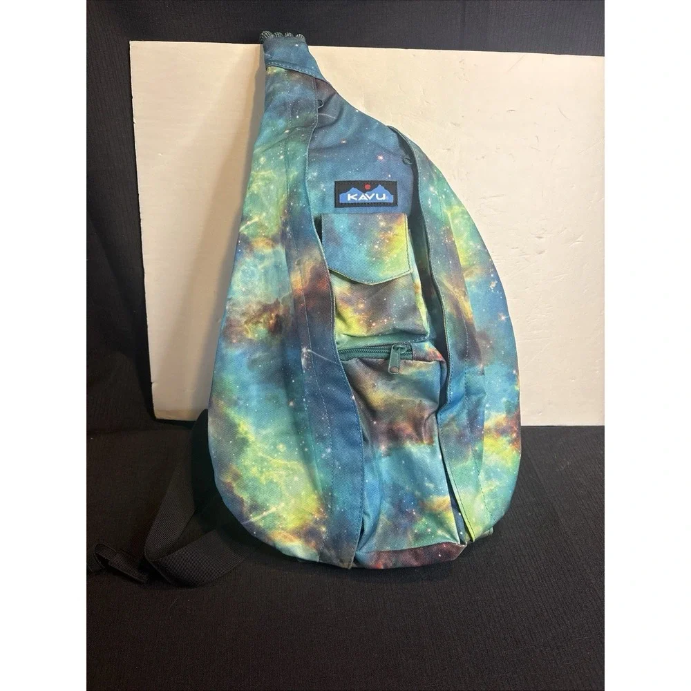 KAVU Rope Sling Bag Galaxy Print Crossbody Backpack Travel Daypack Cosmic